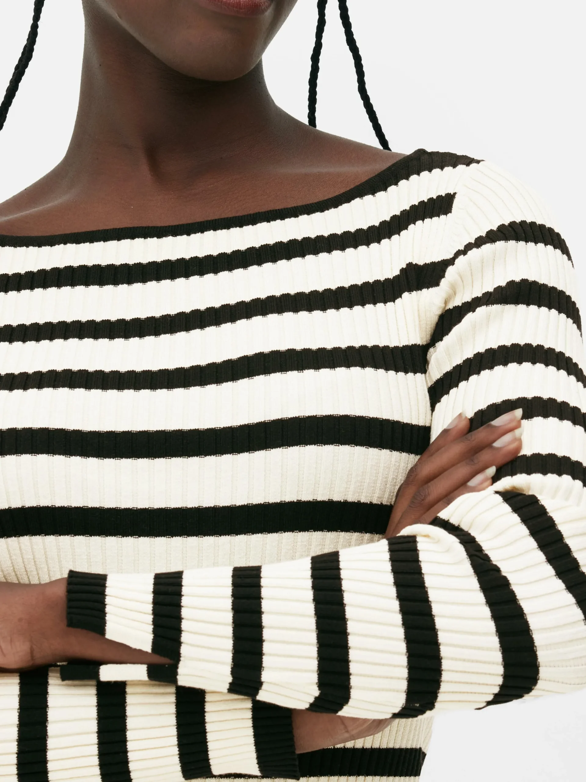 Mujer Primark Jerseys Y Cárdigans|Top Acanalado Con Cuello Barco