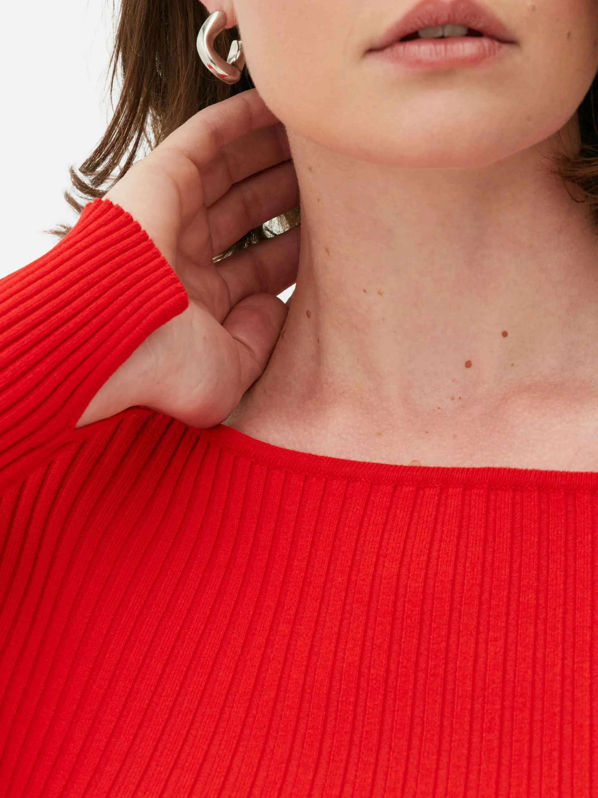 Mujer Primark Jerseys Y Cárdigans|Top Acanalado Con Cuello Barco