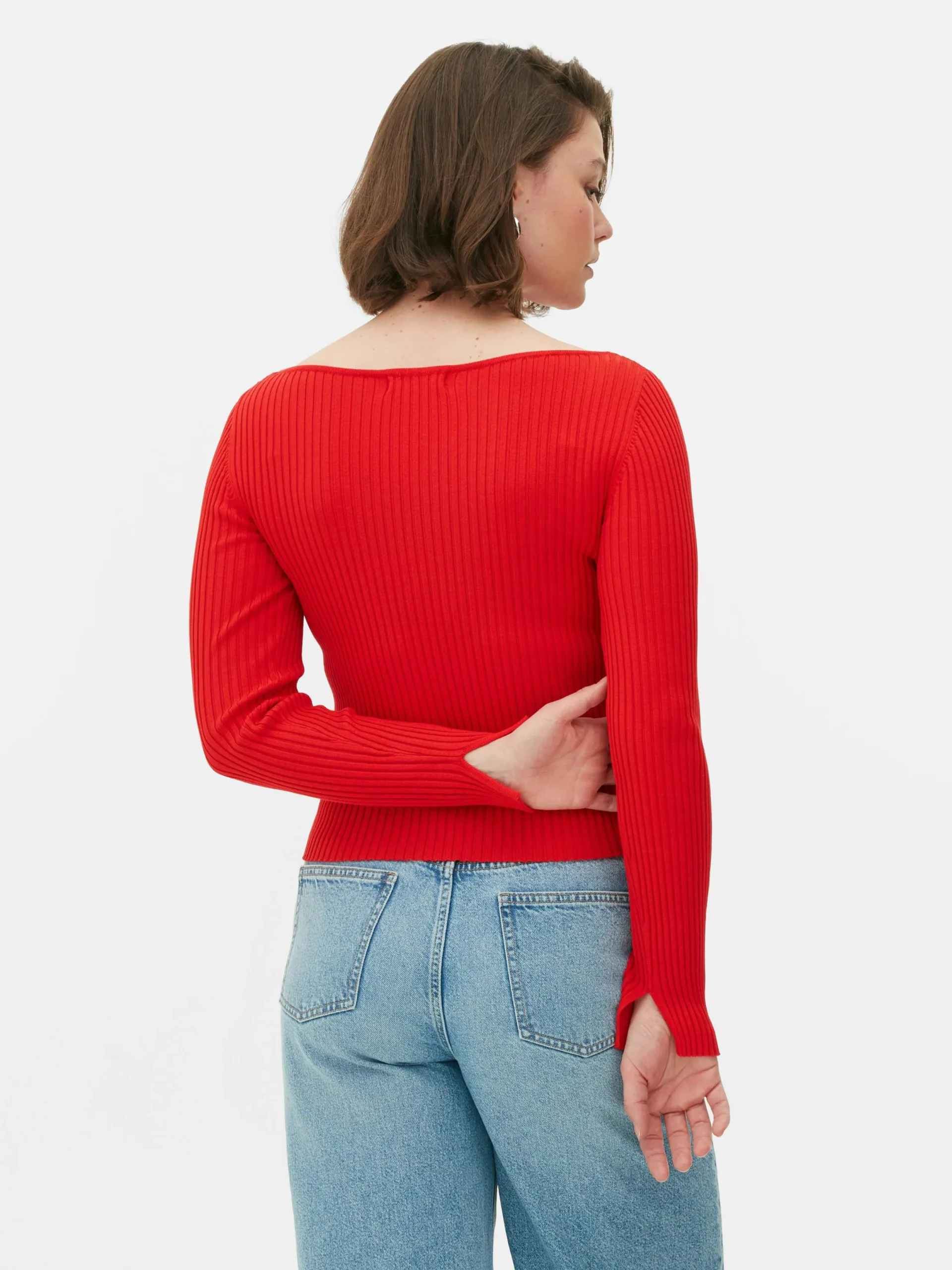 Mujer Primark Jerseys Y Cárdigans|Top Acanalado Con Cuello Barco