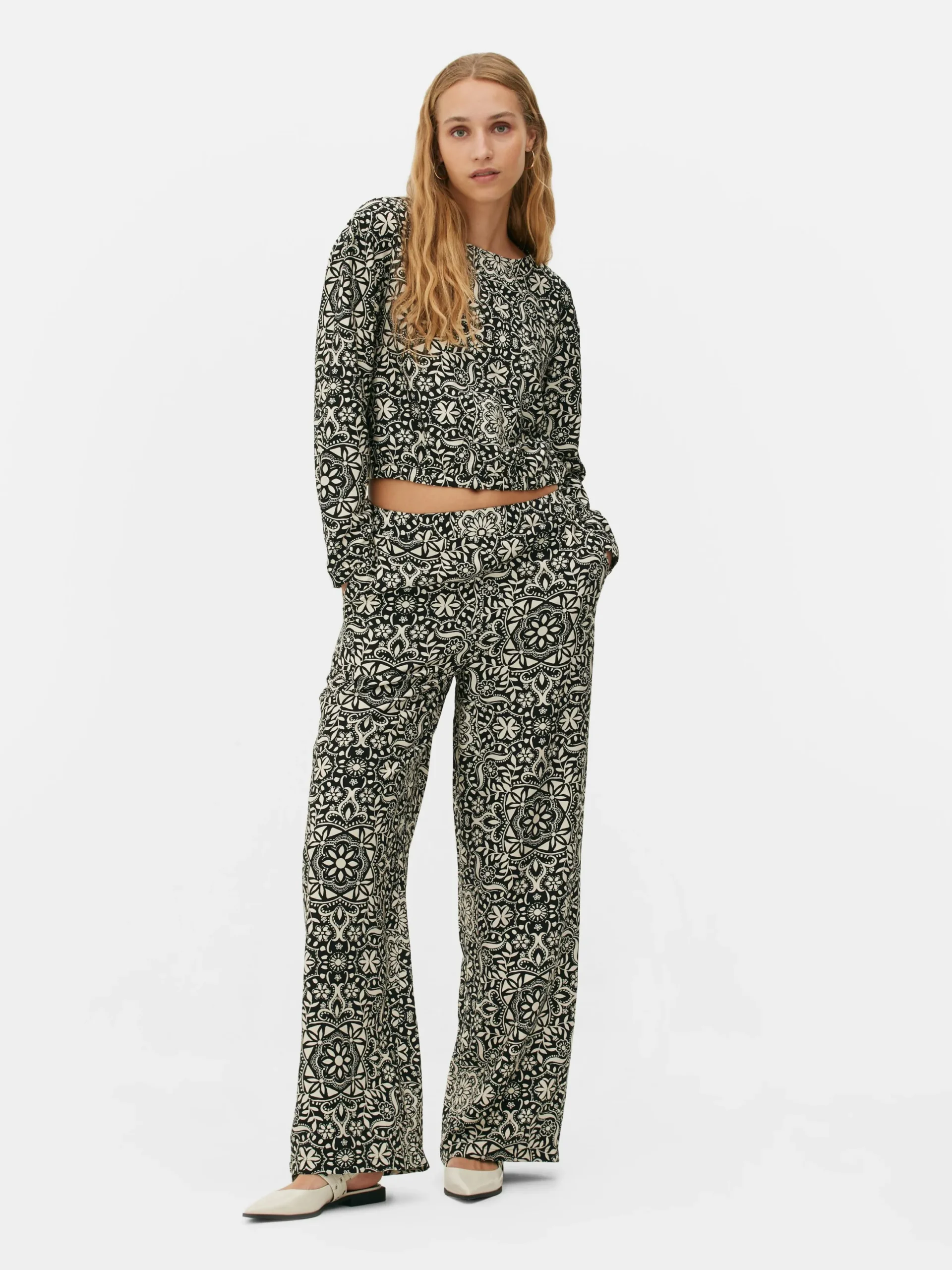 Mujer Primark Camisas Y Blusas|Top De Manga Larga Con Cordón De Ajuste Combinable