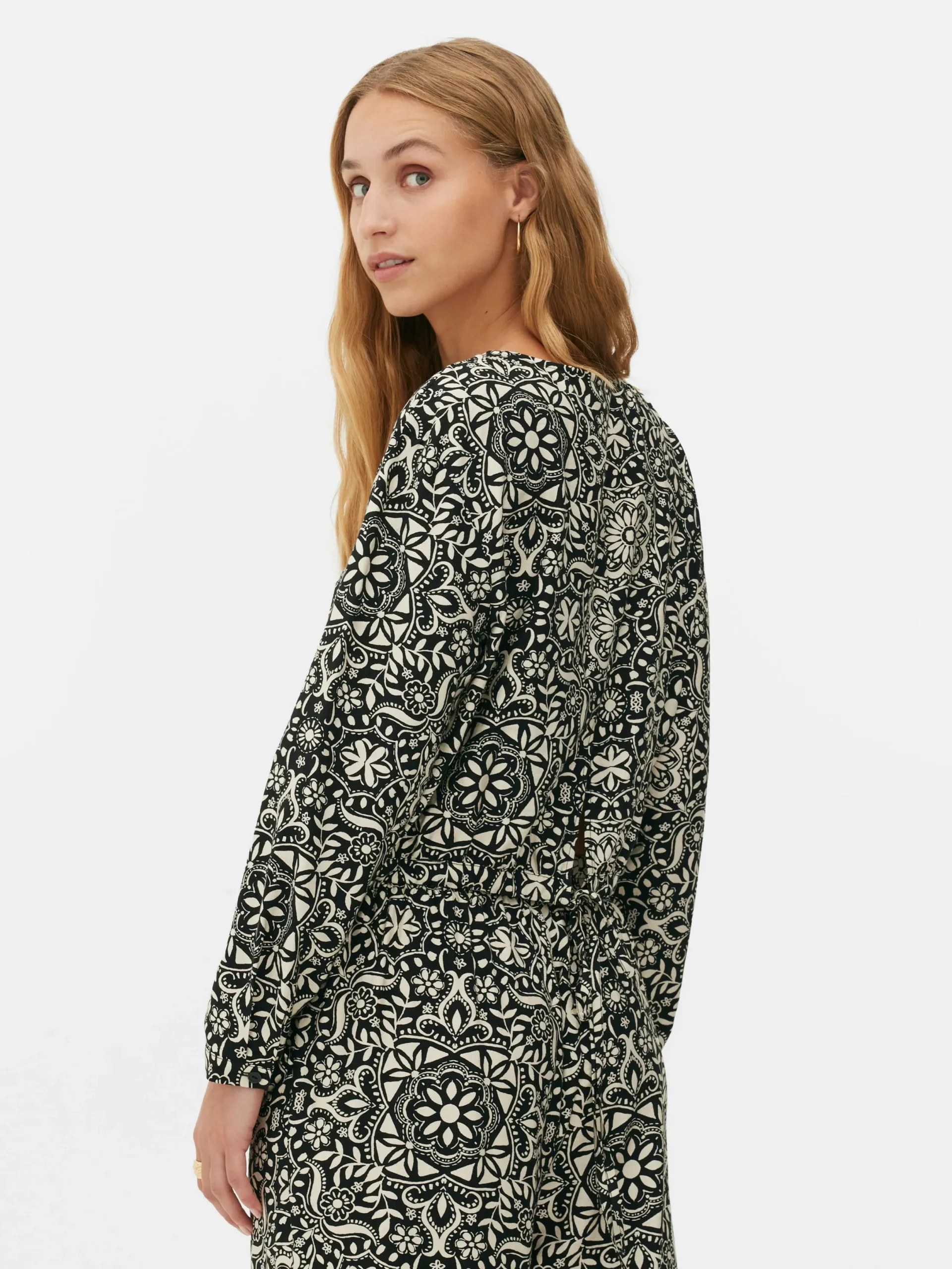 Mujer Primark Camisas Y Blusas|Top De Manga Larga Con Cordón De Ajuste Combinable