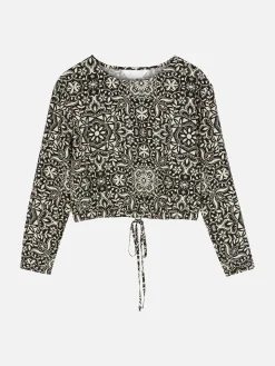 Mujer Primark Camisas Y Blusas|Top De Manga Larga Con Cordón De Ajuste Combinable