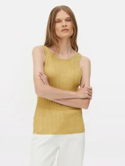 Mujer Primark Tops Y Camisetas|Top De Punto Acanalado Sin Mangas De The Edit