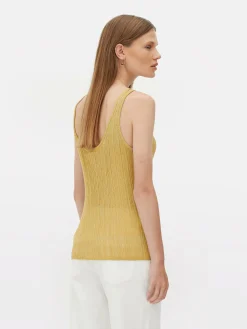 Mujer Primark Tops Y Camisetas|Top De Punto Acanalado Sin Mangas De The Edit