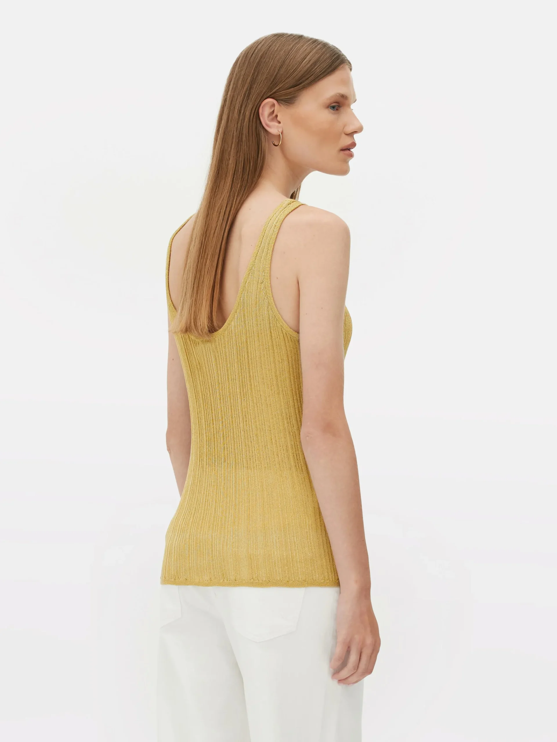 Mujer Primark Tops Y Camisetas|Top De Punto Acanalado Sin Mangas De The Edit