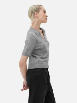 Mujer Primark Jerseys Y Cárdigans|Top De Punto Fino Y Manga Corta Con Cuello