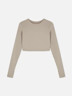 Mujer Primark Ropa De Gimnasio Y Deportiva|Top Deportivo Corto De Manga Larga De Rita Ora