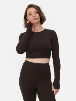 Mujer Primark Ropa De Gimnasio Y Deportiva|Top Deportivo Corto De Manga Larga De Rita Ora