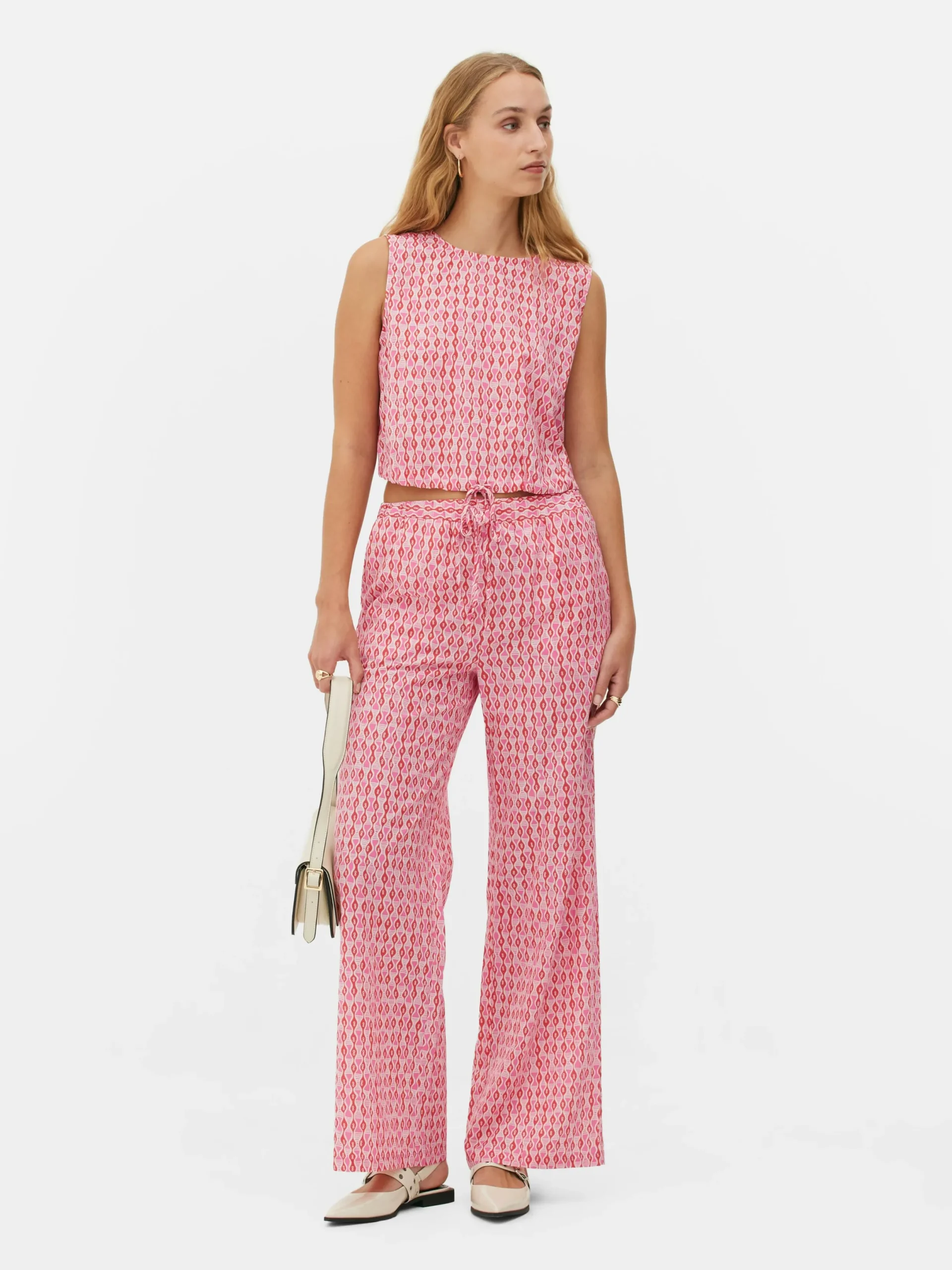 Mujer Primark Camisas Y Blusas|Top Estampado Con Cordón De Ajuste En El Bajo