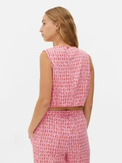 Mujer Primark Camisas Y Blusas|Top Estampado Con Cordón De Ajuste En El Bajo