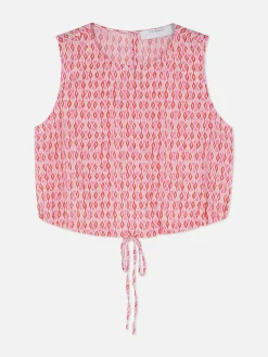 Mujer Primark Camisas Y Blusas|Top Estampado Con Cordón De Ajuste En El Bajo