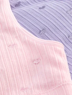 Niños Primark Ropa Interior|Tops Cortos Sin Mangas Con Corazones Bordados