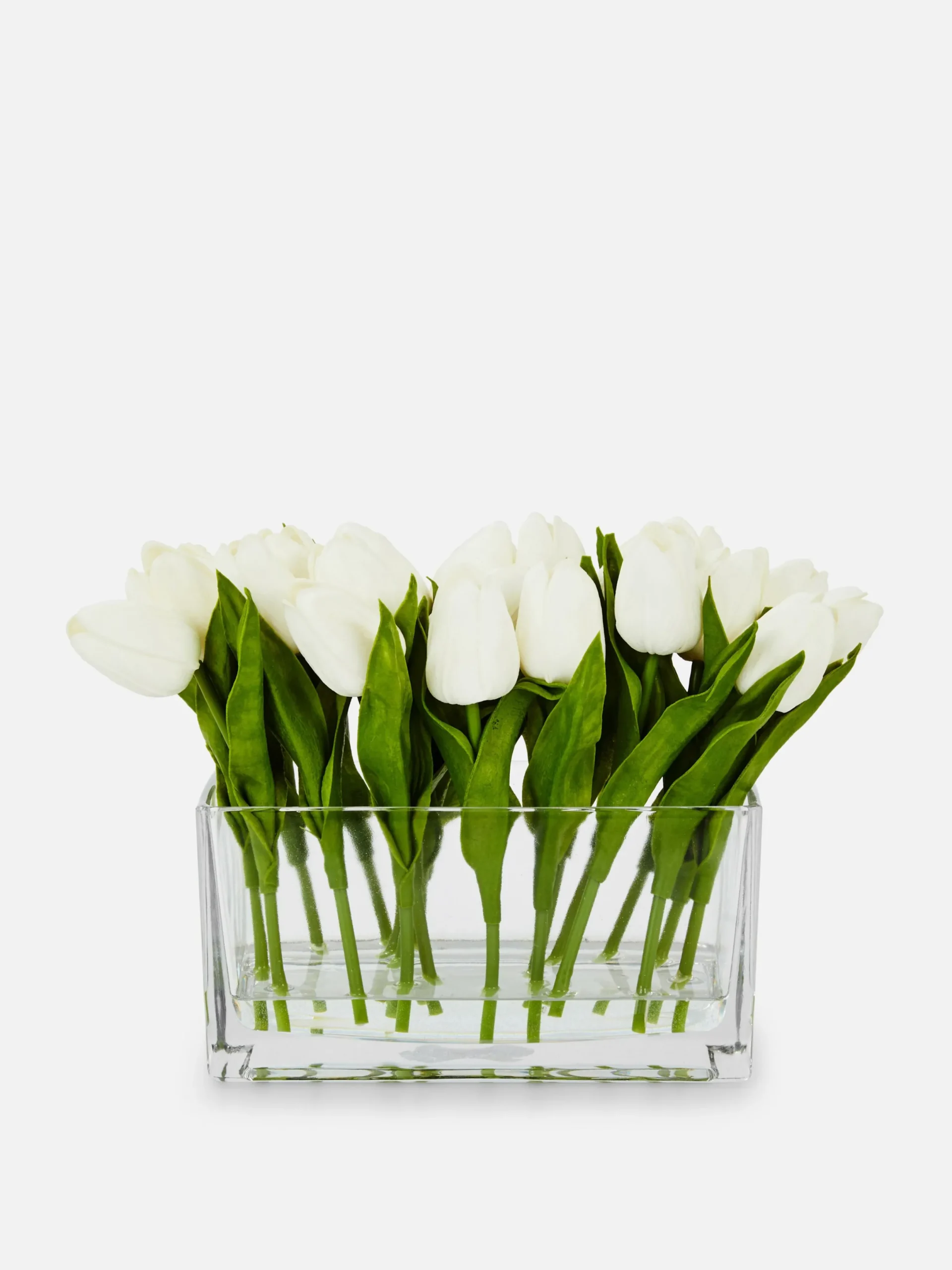 Primark Macetas Y Soportes Para Plantas|Tulipanes Artificiales En Jarrón De Vidrio Rectangular
