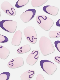 Primark Uñas Postizas|Uñas Postizas Almendradas Con Espiral Brillante PS...