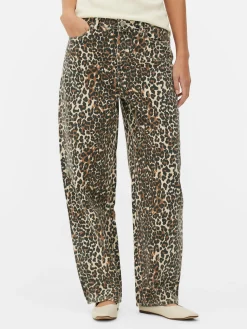 Mujer Primark Vaqueros|Vaqueros De Corte Bombacho Con Estampado De Leopardo