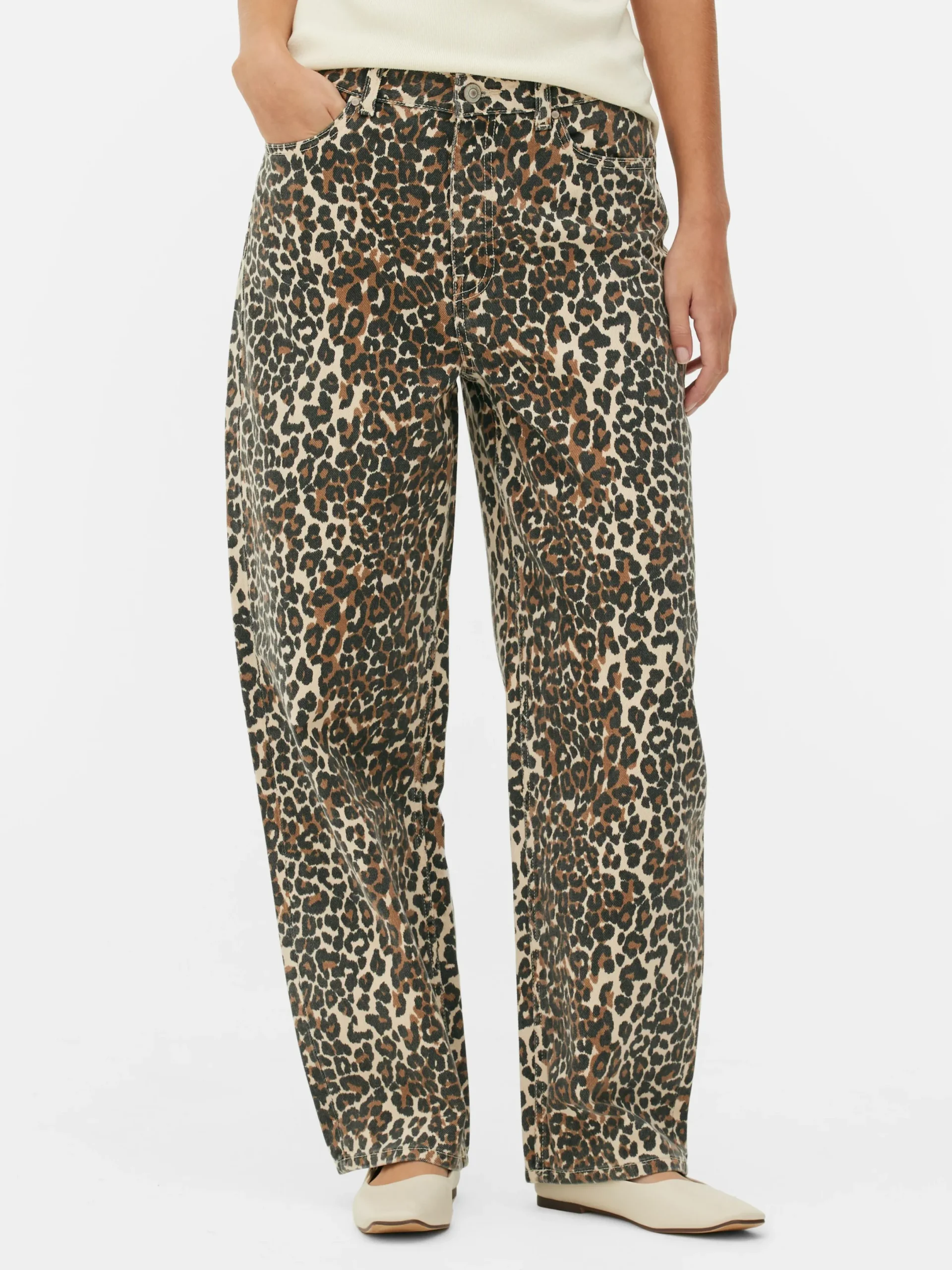 Mujer Primark Vaqueros|Vaqueros De Corte Bombacho Con Estampado De Leopardo