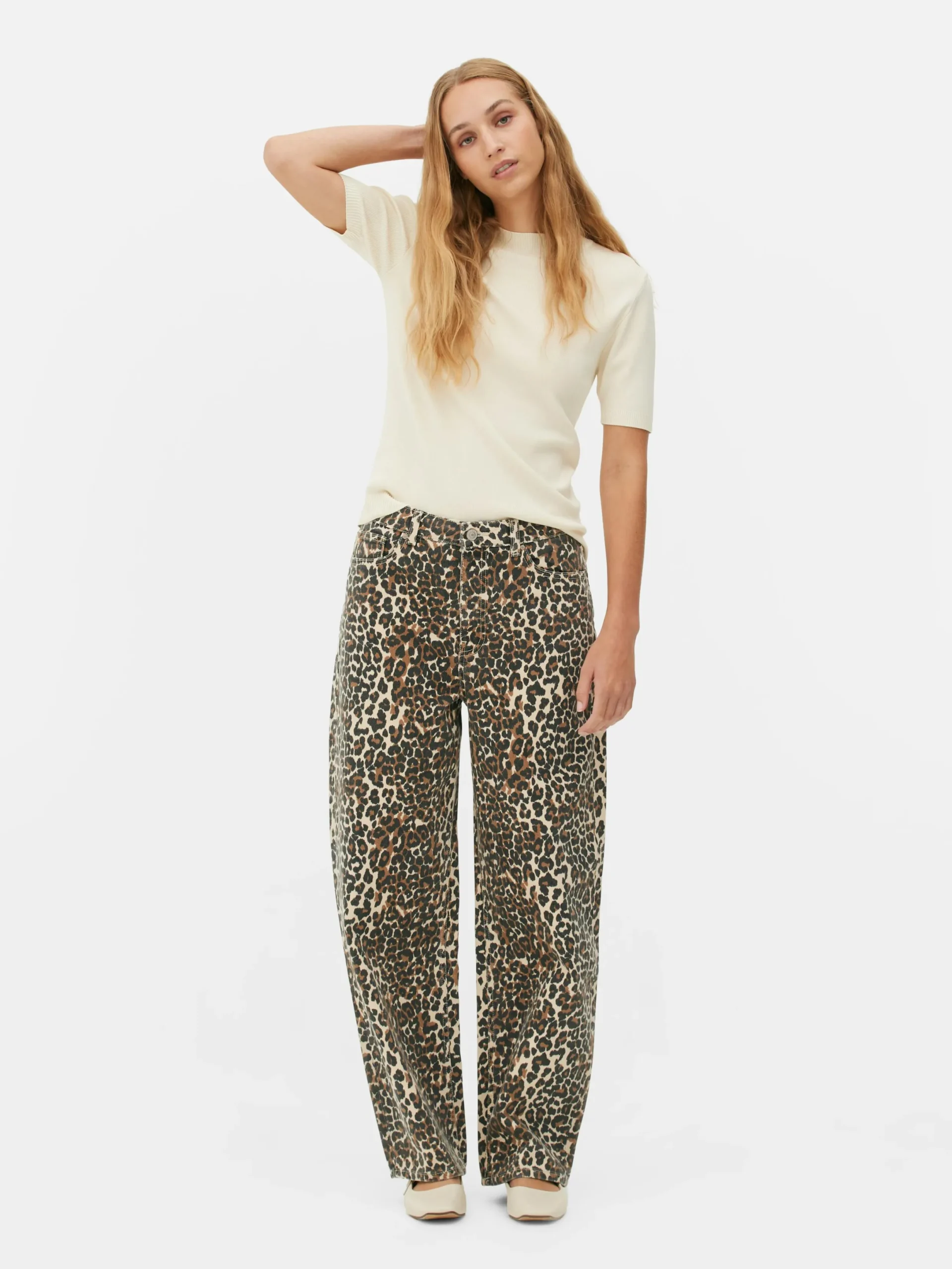 Mujer Primark Vaqueros|Vaqueros De Corte Bombacho Con Estampado De Leopardo