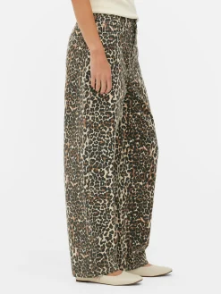 Mujer Primark Vaqueros|Vaqueros De Corte Bombacho Con Estampado De Leopardo