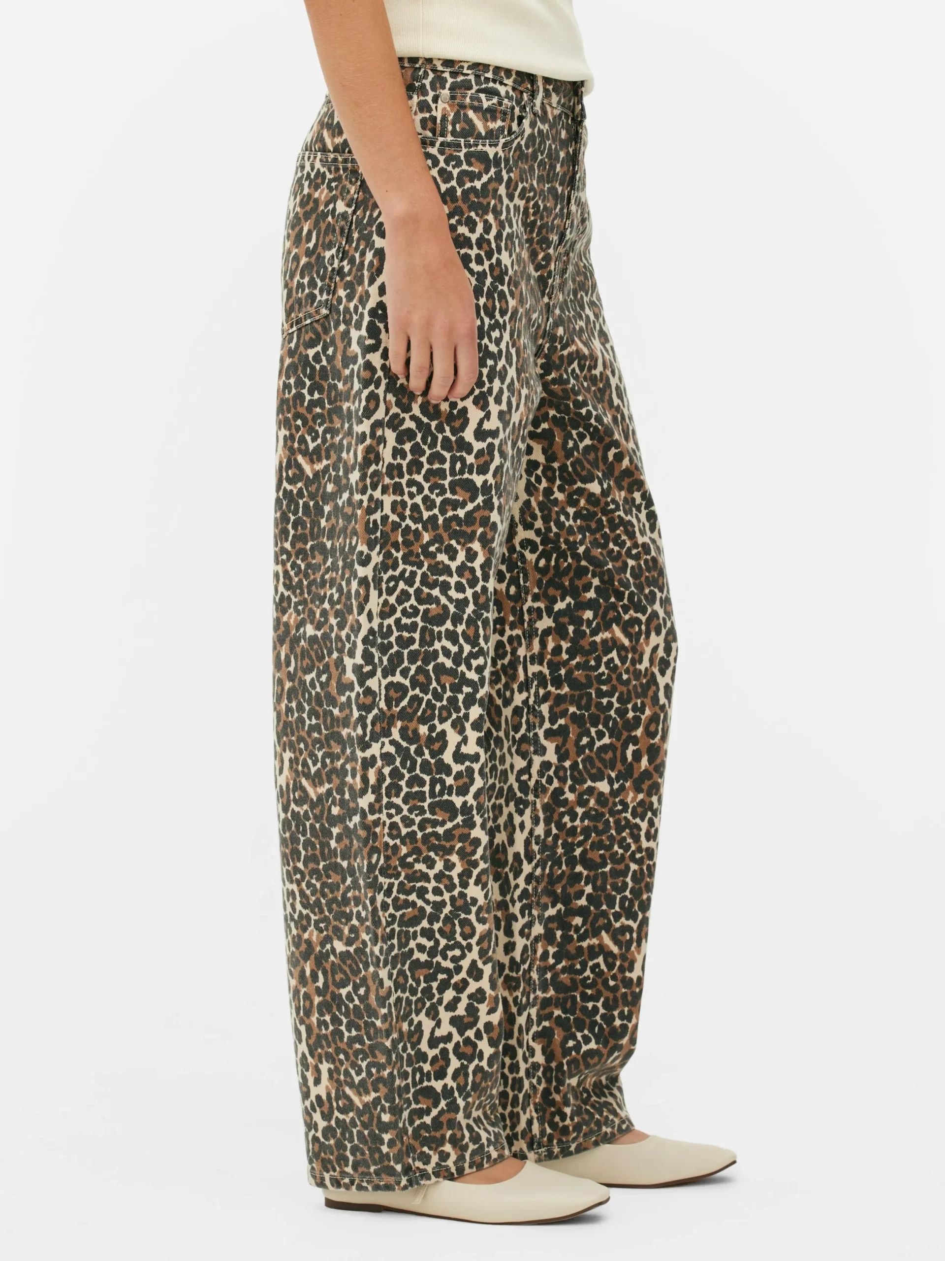 Mujer Primark Vaqueros|Vaqueros De Corte Bombacho Con Estampado De Leopardo