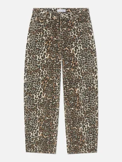 Mujer Primark Vaqueros|Vaqueros De Corte Bombacho Con Estampado De Leopardo