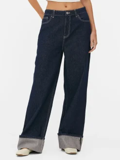 Mujer Primark Vaqueros|Vaqueros De Pernera Ancha Con Bajos Vueltos