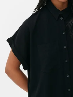 Mujer Primark Vestidos|Vestido Camisero De Manga Corta Y Corte Holgado