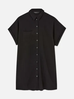 Mujer Primark Vestidos|Vestido Camisero De Manga Corta Y Corte Holgado