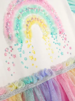Niños Primark Vestidos|Vestido Con Tutú Y Lentejuelas Arcoíris