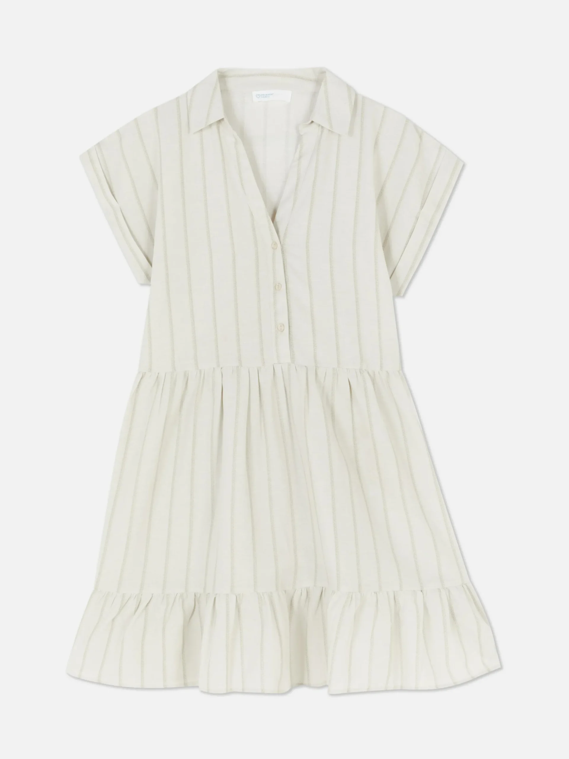 Mujer Primark Vestidos|Vestido Corto Camisero De Manga Corta