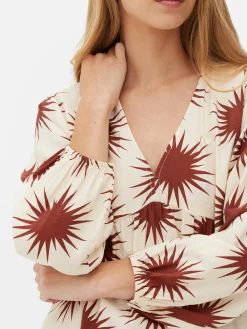 Mujer Primark Vestidos|Vestido Corto De Cuello De Pico Y Con Vuelo