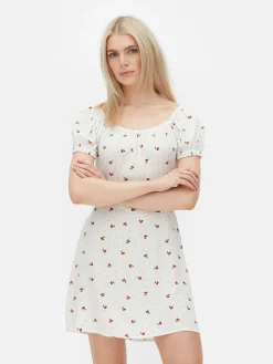 Mujer Primark Vestidos|Vestido Corto De Manga Corta