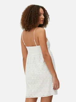 Mujer Primark Vestidos|Vestido Corto De Tirantes Con Bordado Inglés