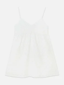 Mujer Primark Vestidos|Vestido Corto De Tirantes Con Bordado Inglés