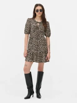 Mujer Primark Vestidos|Vestido Corto Fruncido Con Vuelo