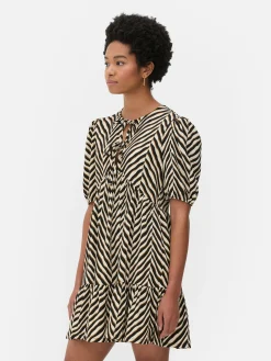 Mujer Primark Vestidos|Vestido Corto Fruncido Con Vuelo