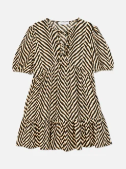 Mujer Primark Vestidos|Vestido Corto Fruncido Con Vuelo