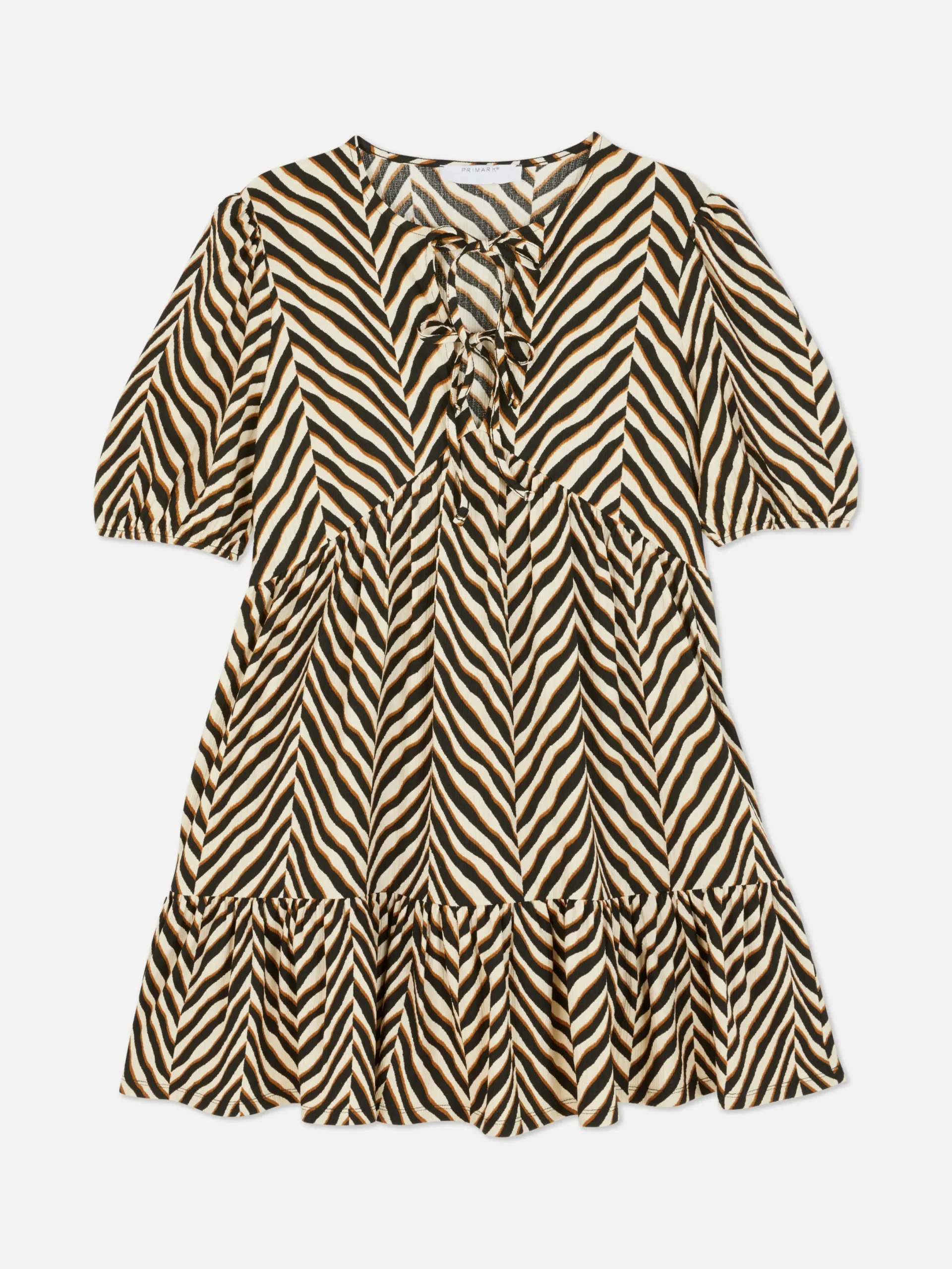 Mujer Primark Vestidos|Vestido Corto Fruncido Con Vuelo