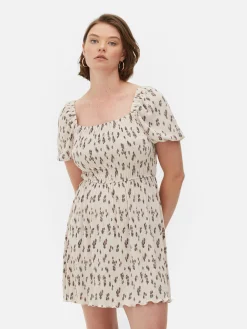 Mujer Primark Vestidos|Vestido Corto Fruncido Y Plisado