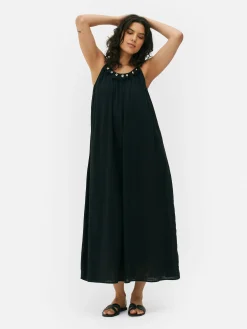 Mujer Primark Bañadores Y Ropa De Baño|Vestido De Playa Largo Con Conchas Sintéticas