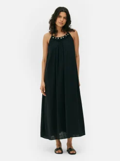 Mujer Primark Bañadores Y Ropa De Baño|Vestido De Playa Largo Con Conchas Sintéticas