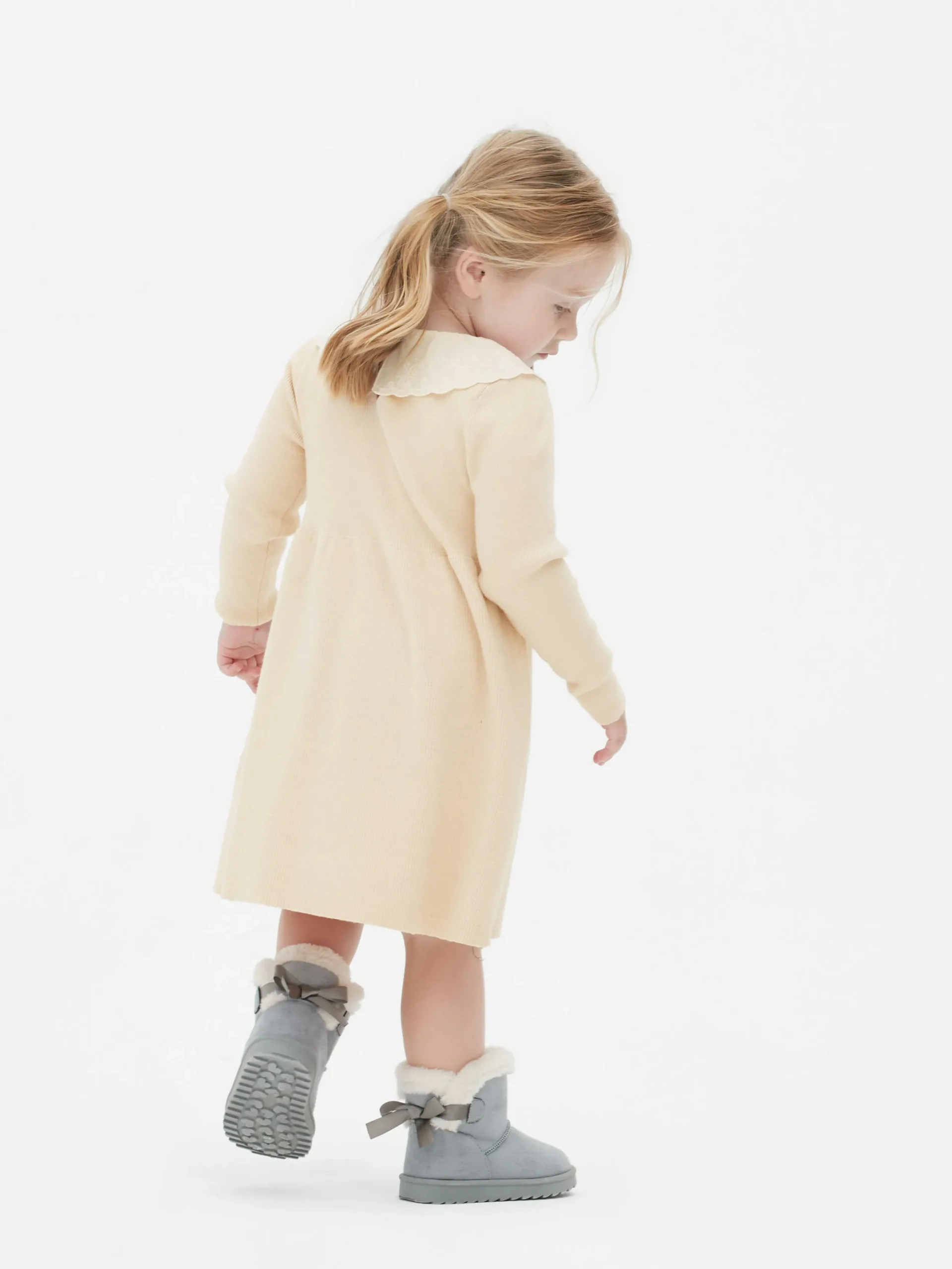 Niños Primark Vestidos|Vestido De Punto Con Cuello Bordado