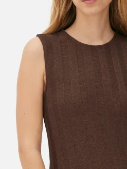 Mujer Primark Vestidos|Vestido Largo Texturizado A Rayas Sin Mangas