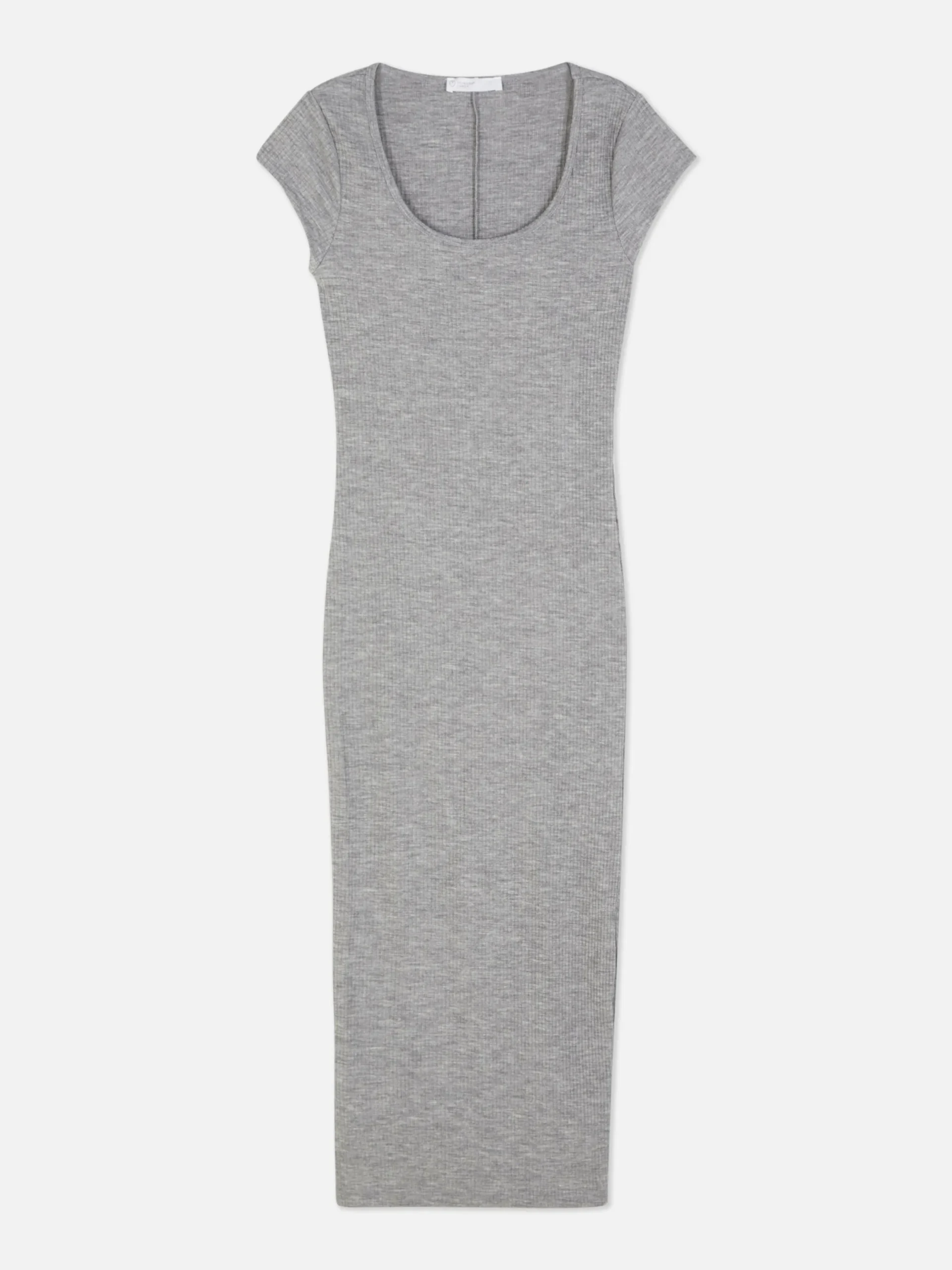 Mujer Primark Vestidos|Vestido Midi De Canalé Con Escote Amplio