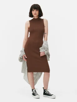 Mujer Primark Vestidos|Vestido Midi De Punto Sin Mangas