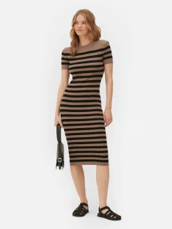 Mujer Primark Vestidos|Vestido Midi De Tipo Jersey Y Manga Corta