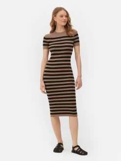 Mujer Primark Vestidos|Vestido Midi De Tipo Jersey Y Manga Corta