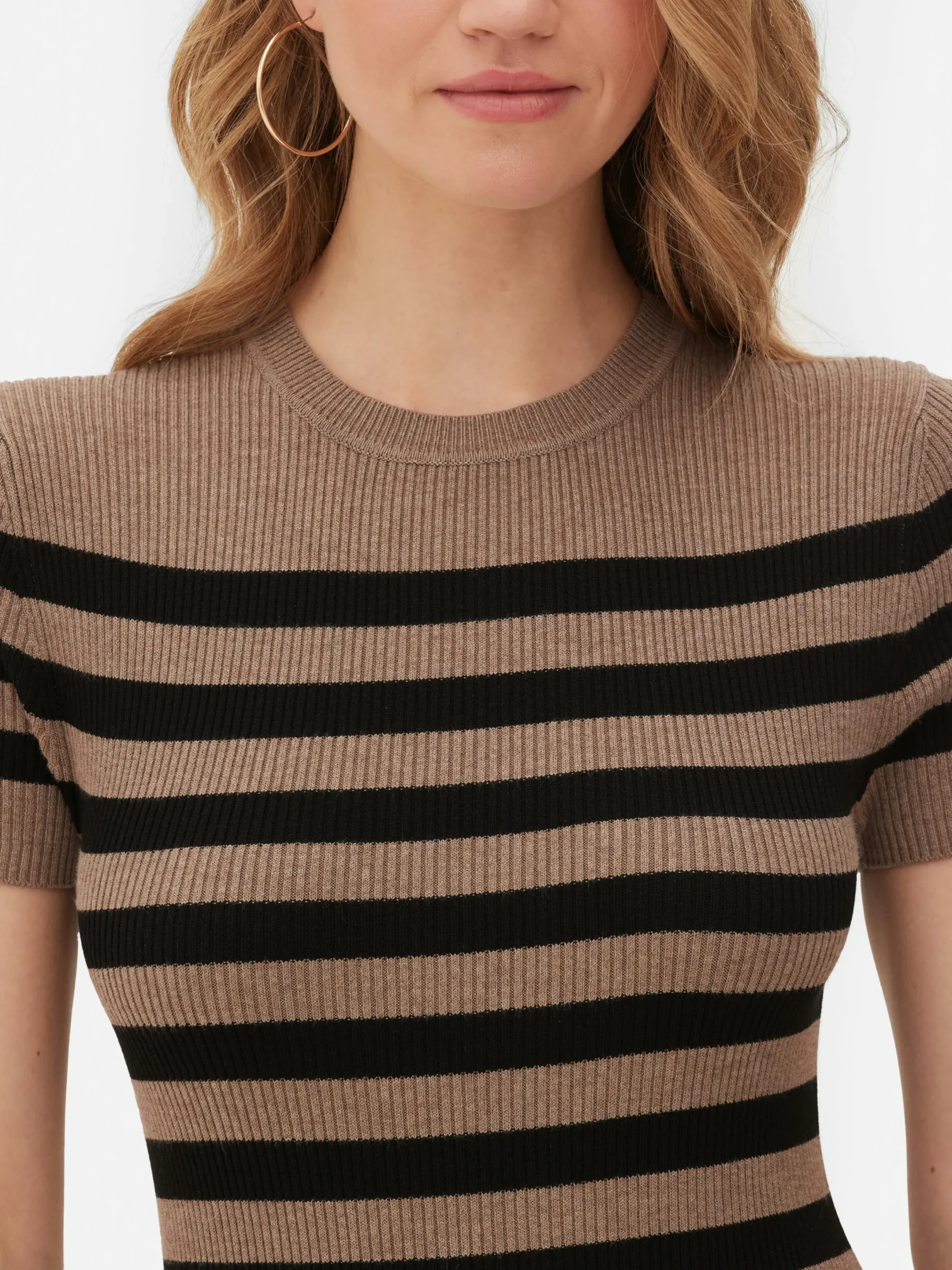 Mujer Primark Vestidos|Vestido Midi De Tipo Jersey Y Manga Corta