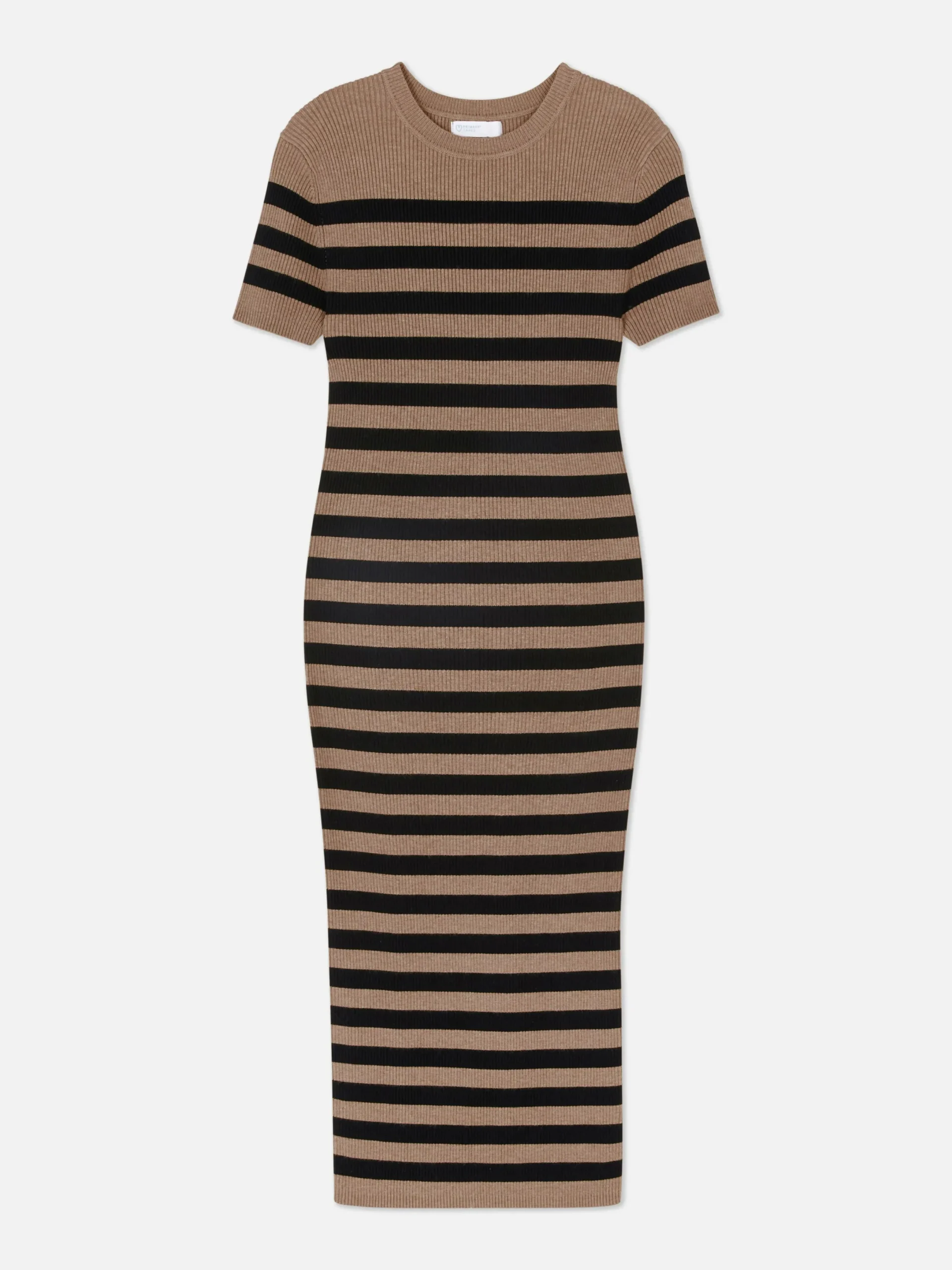 Mujer Primark Vestidos|Vestido Midi De Tipo Jersey Y Manga Corta