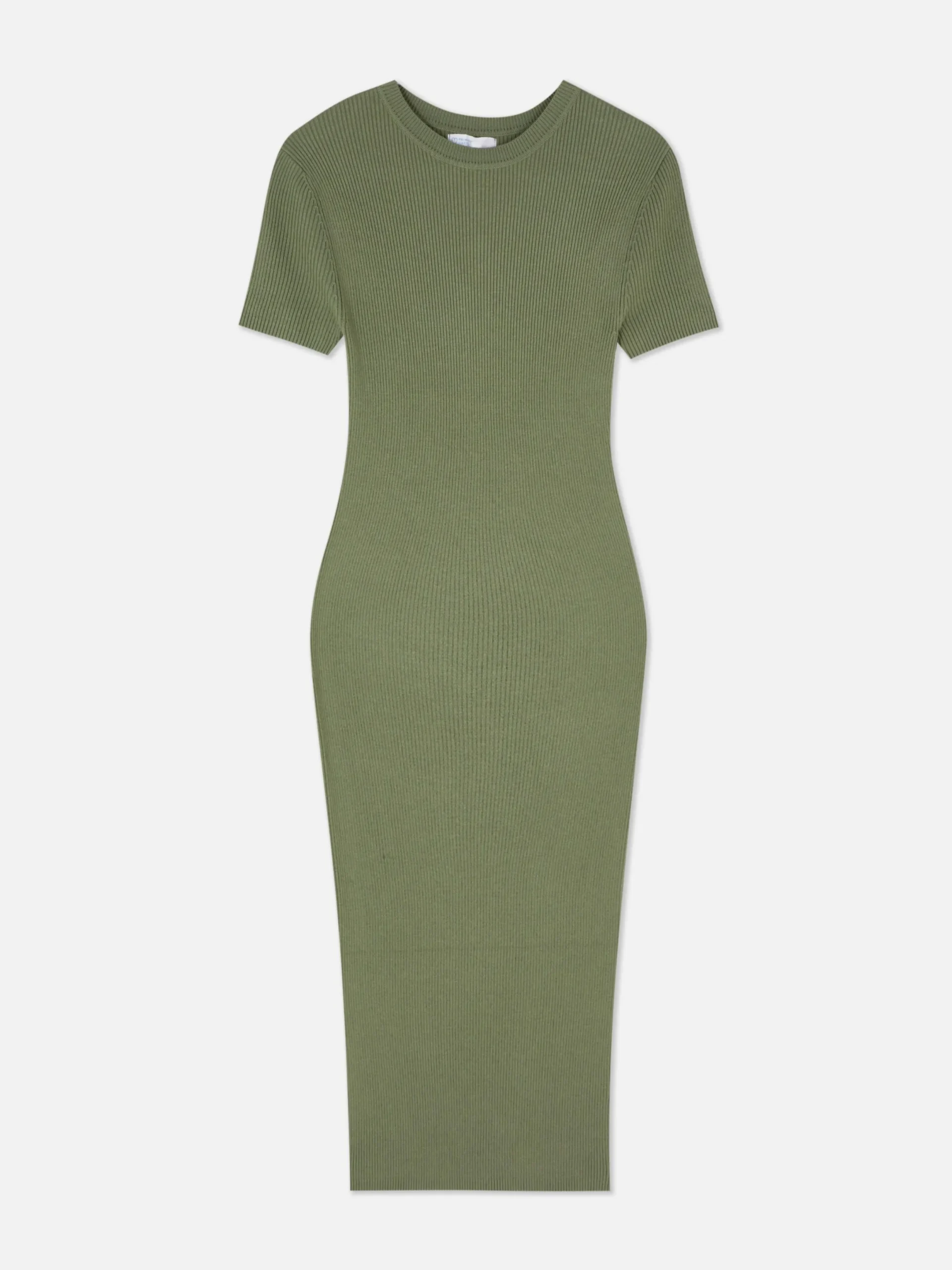 Mujer Primark Vestidos|Vestido Midi De Tipo Jersey Y Manga Corta