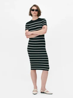 Mujer Primark Vestidos|Vestido Midi De Tipo Jersey Y Manga Corta